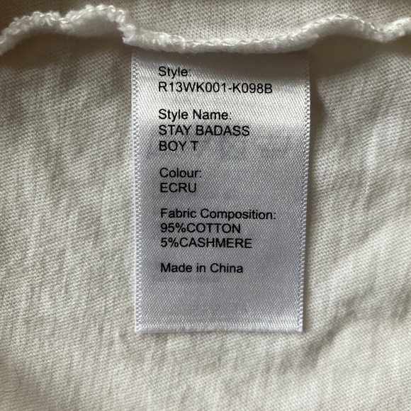 R13 "Stay Badass" SOFT Boy Tee L XL Unisex - Picture 4 of 4